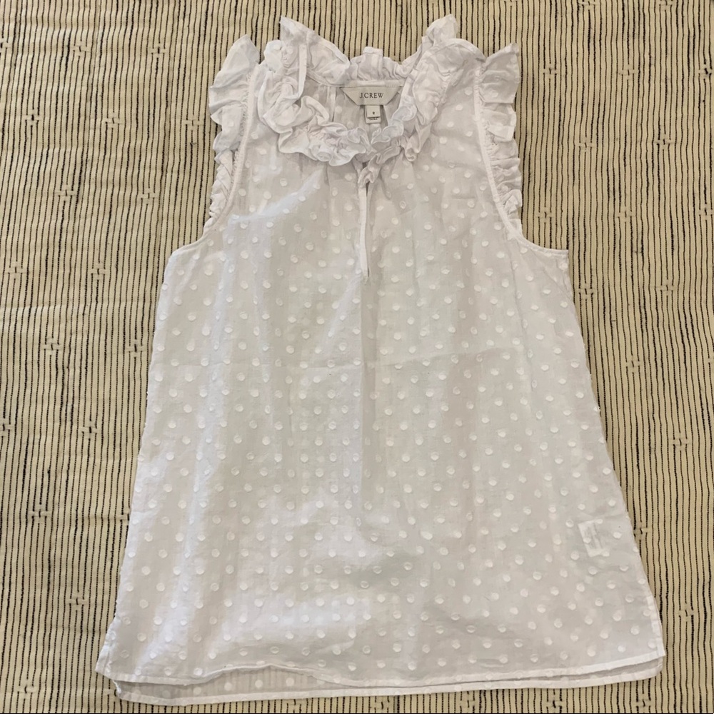 J. Crew Embroidered Dot Sleeveless Top